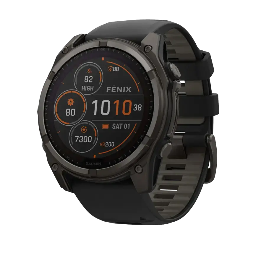 Смарт-часы Garmin fenix 8 51 mm Solar Sapphire Carbon Gray DLC Titanium w. Black/Pebble Gray S. Band (010-02907-10/11)