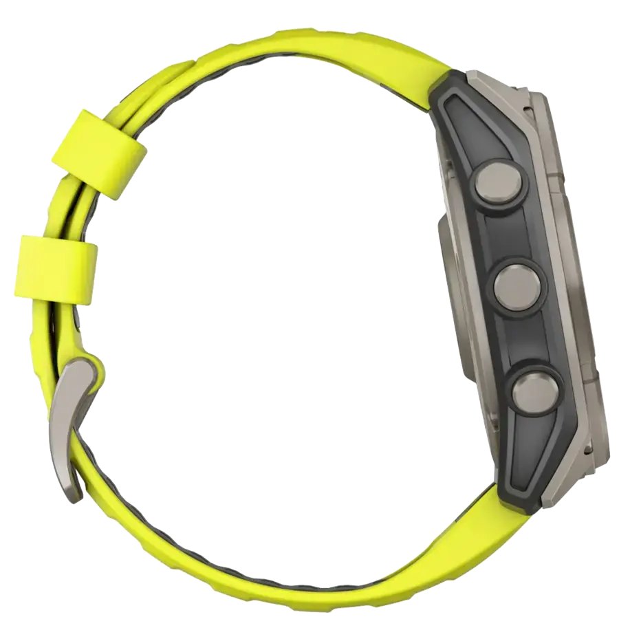 Смарт-годинник Garmin fenix 8 51 mm Solar Sapphire Titanium w. Amp Yellow/Graphite Silicone Band (010-02907-20/21)