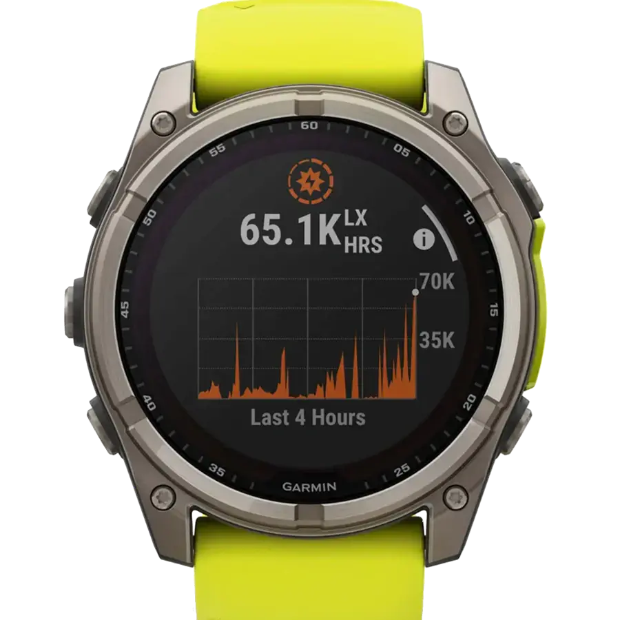 Смарт-годинник Garmin fenix 8 51 mm Solar Sapphire Titanium w. Amp Yellow/Graphite Silicone Band (010-02907-20/21)