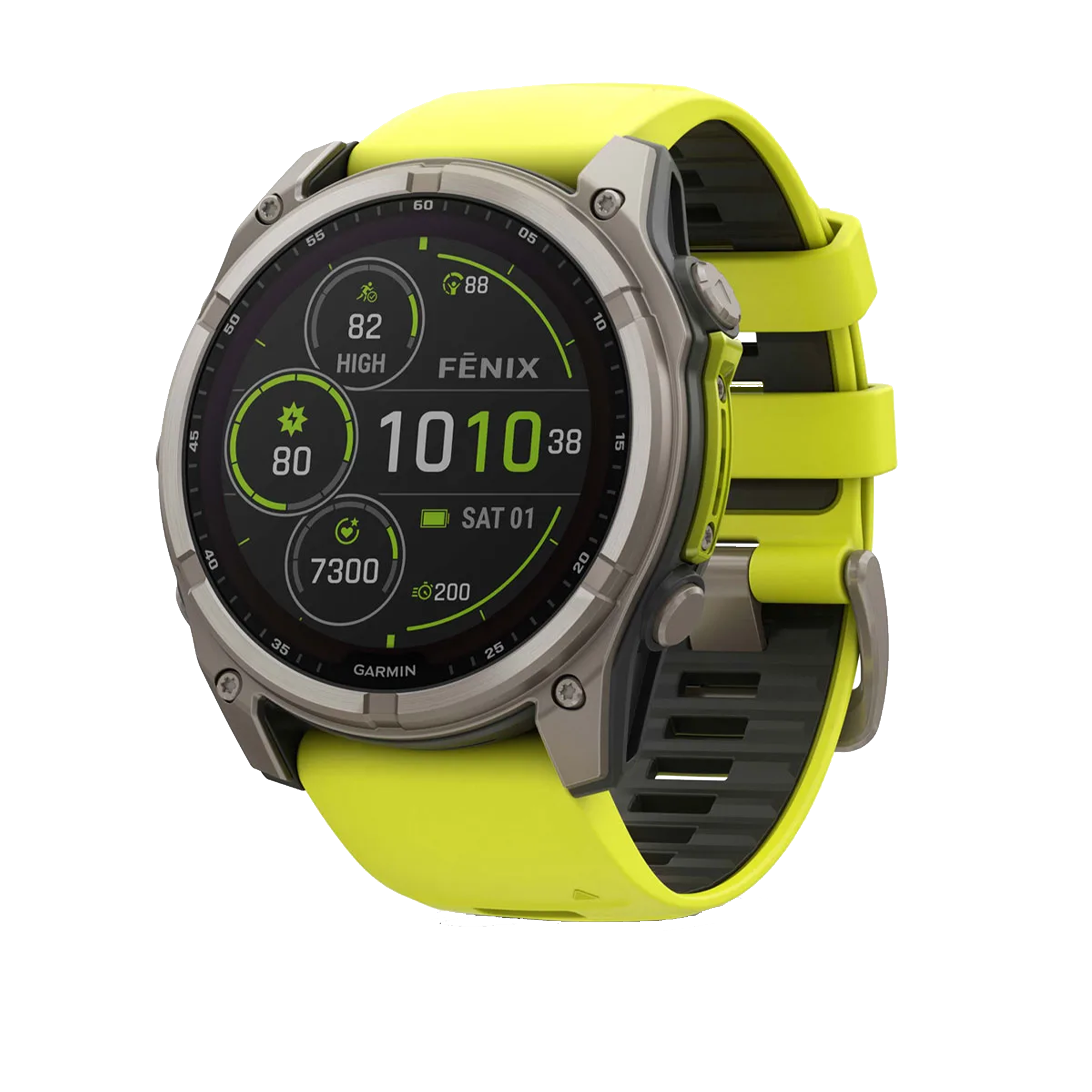 Смарт-часы Garmin fenix 8 51 mm Solar Sapphire Titanium w. Amp Yellow/Graphite Silicone Band (010-02907-20/21)