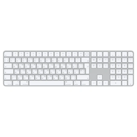 Клавіатура Apple Magic Keyboard with Touch ID and Numeric Keypad for Mac models with Apple silicon [Lightning] - Ukrainian - White Keys (MK2C3UA/A)