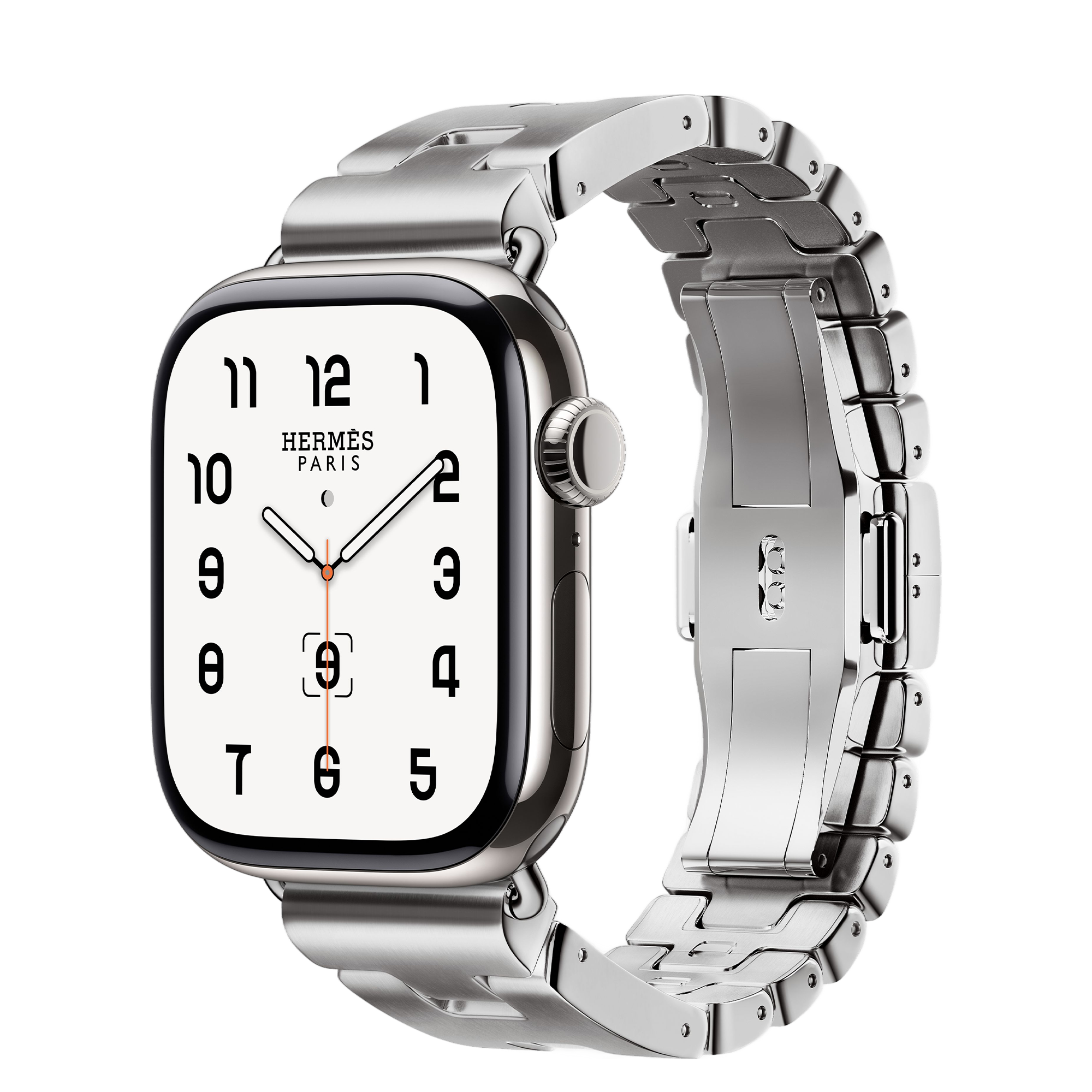 Apple Watch Hermès Series 10 GPS + Cellular 46mm Silver Titanium Case with Satiné Grand H - Small (MX193+MXJW3)