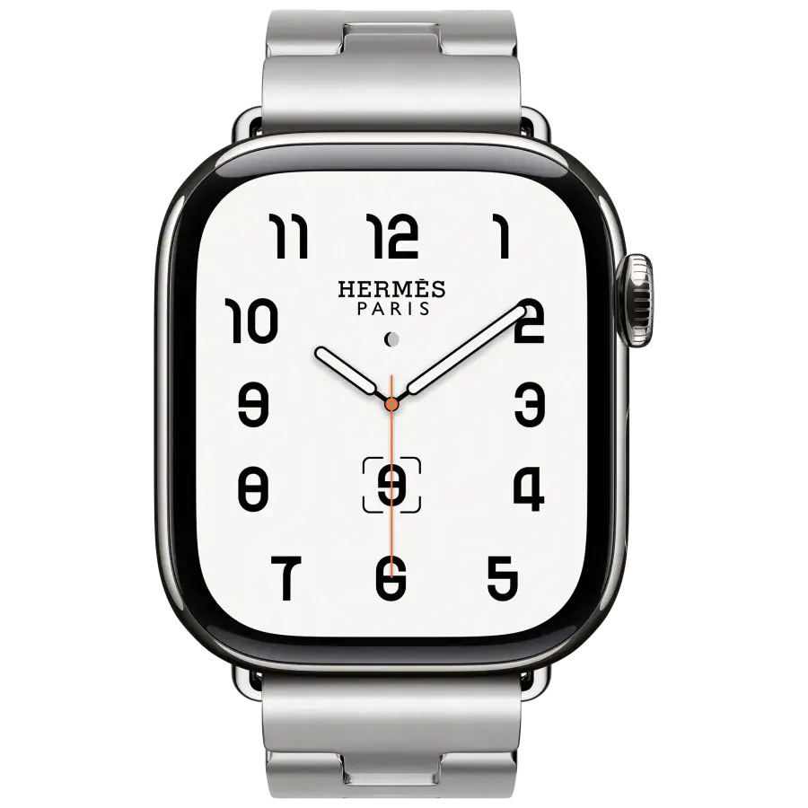 Apple Watch Hermès Series 10 GPS + Cellular 46mm Silver Titanium Case with Satiné Grand H - Medium