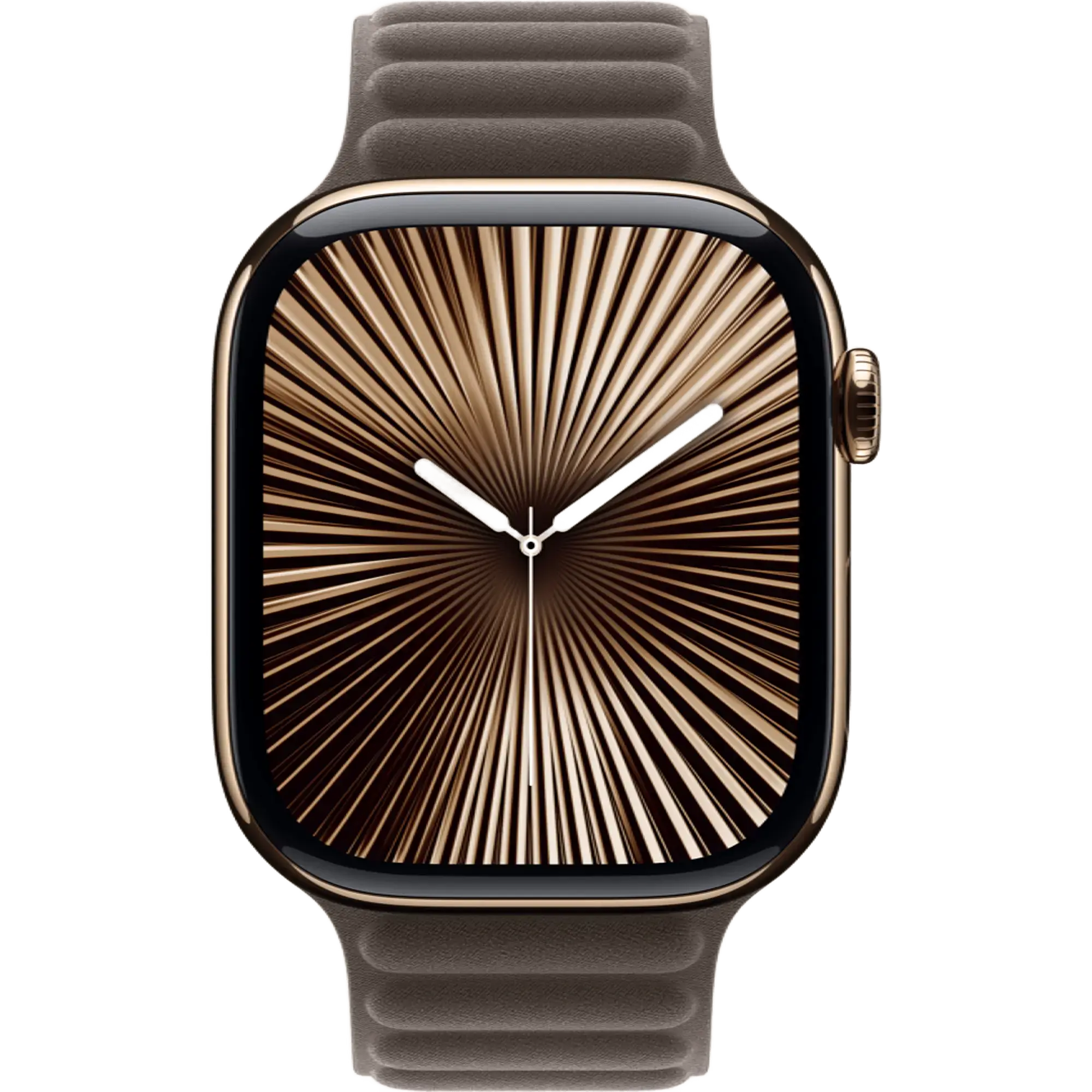Apple Watch Series 10 GPS + Cellular 46mm Gold Titanium Case with Dark Taupe Magnetic Link - M/L (MX183+MXWX3)