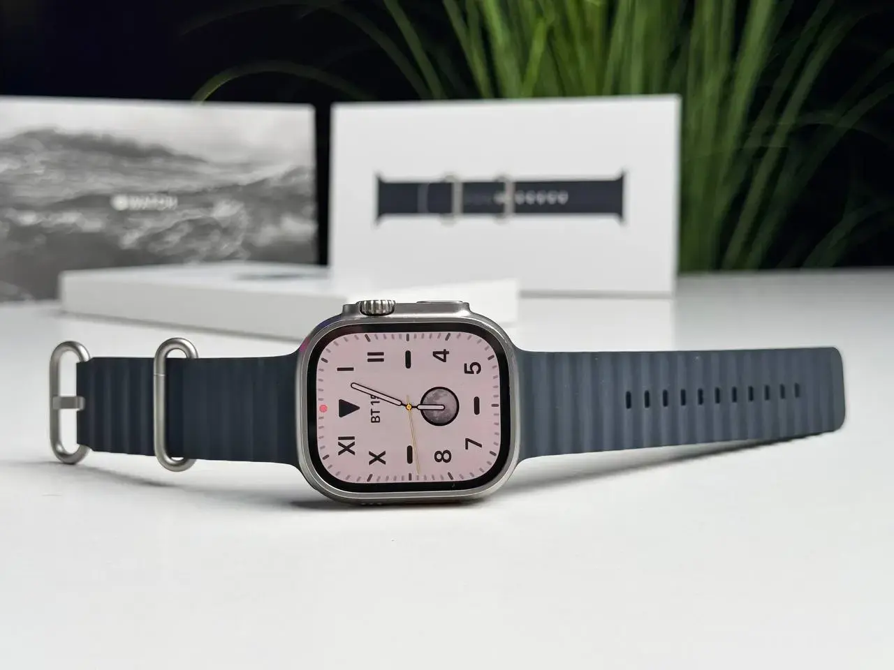 Б/У Apple Watch Ultra GPS + Cellular 49mm Titanium Case with Midnight Ocean Band (MQET3, MQFK3) - Состояние: хороший | Аккумулятор: 90% | Комплектация: полный