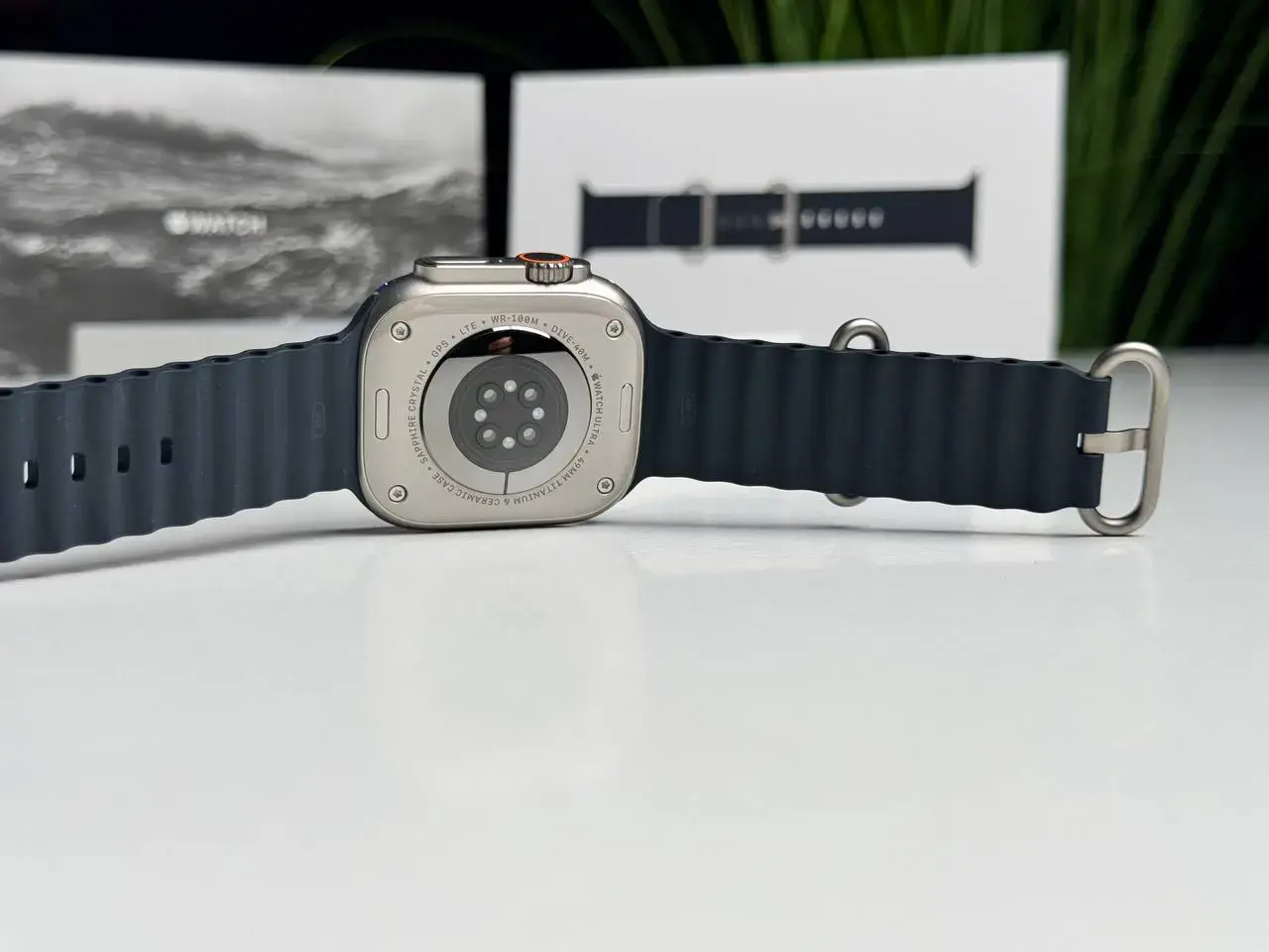 Б/У Apple Watch Ultra GPS + Cellular 49mm Titanium Case with Midnight Ocean Band (MQET3, MQFK3) - Состояние: хороший | Аккумулятор: 90% | Комплектация: полный
