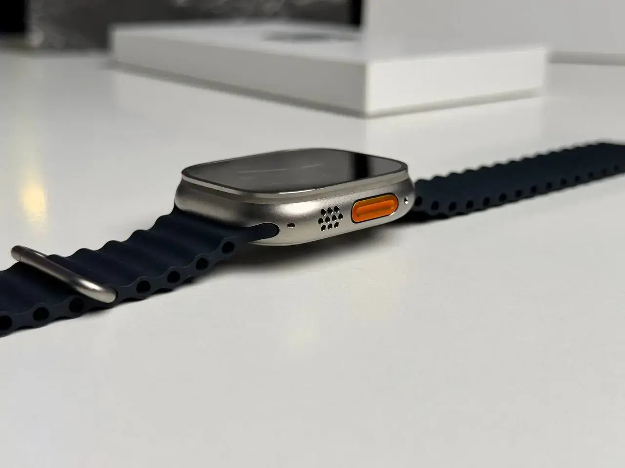 Б/У Apple Watch Ultra GPS + Cellular 49mm Titanium Case with Midnight Ocean Band (MQET3, MQFK3) - Состояние: хороший | Аккумулятор: 90% | Комплектация: полный