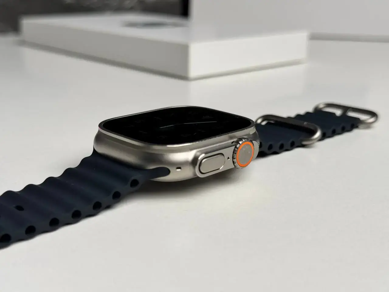 Б/У Apple Watch Ultra GPS + Cellular 49mm Titanium Case with Midnight Ocean Band (MQET3, MQFK3) - Состояние: хороший | Аккумулятор: 90% | Комплектация: полный
