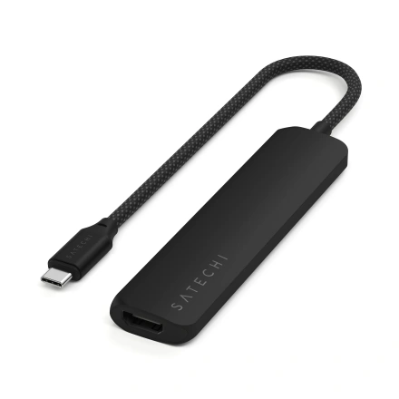 Багатопортовий адаптер Satechi 6-in-1 USB-C Slim Multiport Adapter - Black (ST-P6SK)