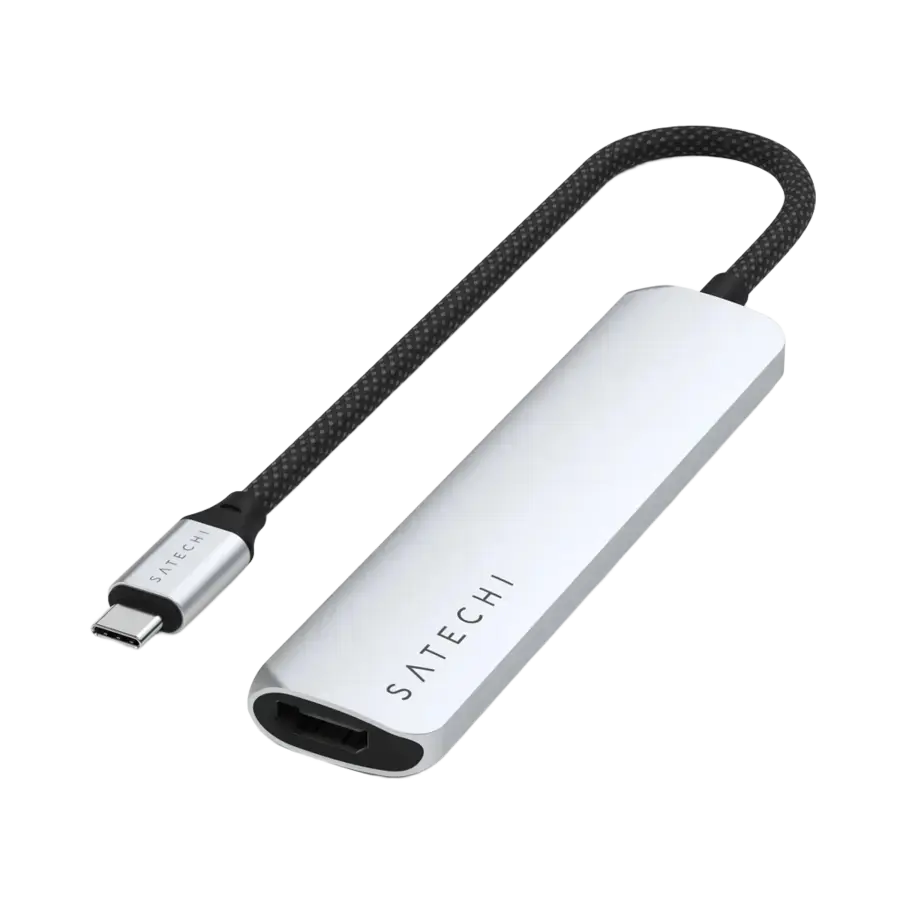 Многопортовый адаптер Satechi 6-in-1 USB-C Slim Multiport Adapter - Silver (ST-P6SS)