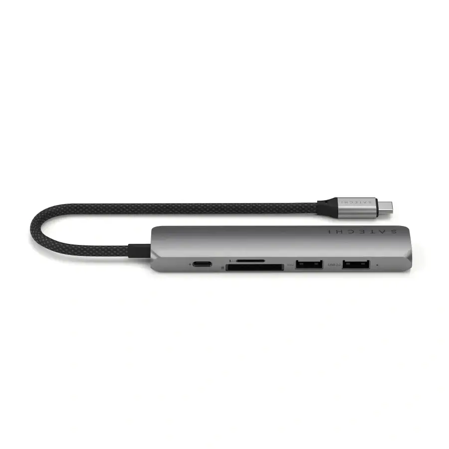 Многопортовый адаптер Satechi 6-in-1 USB-C Slim Multiport Adapter - Space Grey (ST-P6SM)
