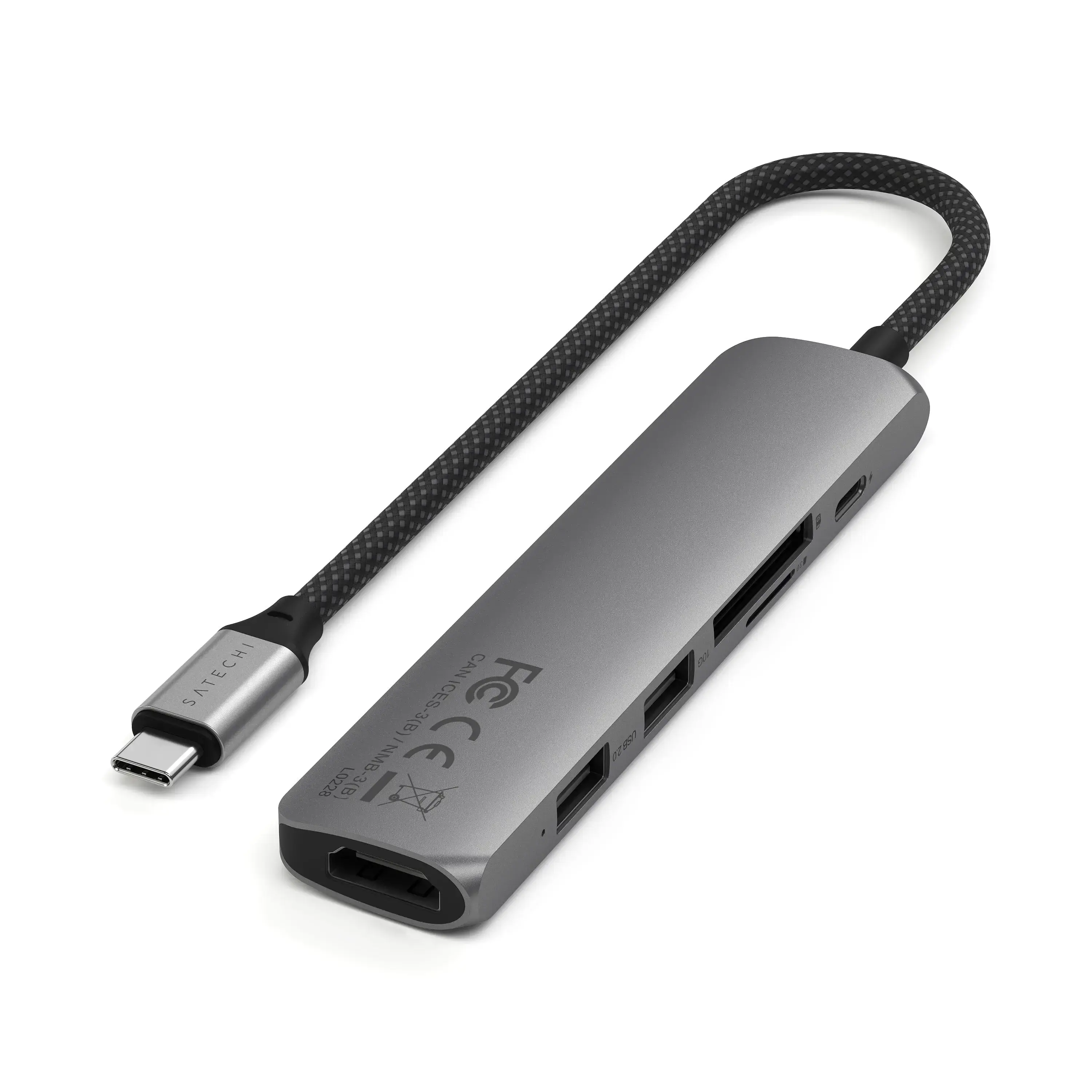 Багатопортовий адаптер Satechi 6-in-1 USB-C Slim Multiport Adapter - Space Grey (ST-P6SM)