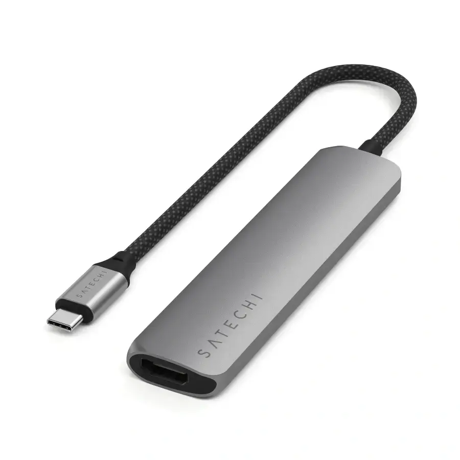 Многопортовый адаптер Satechi 6-in-1 USB-C Slim Multiport Adapter - Space Grey (ST-P6SM)