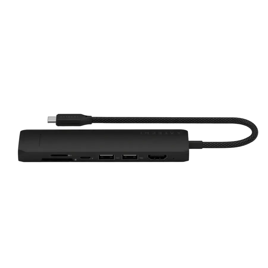 Многопортовый адаптер Satechi 7-in-1 USB-C Slim Multiport Adapter with Ethernet - Black (ST-P7SK)