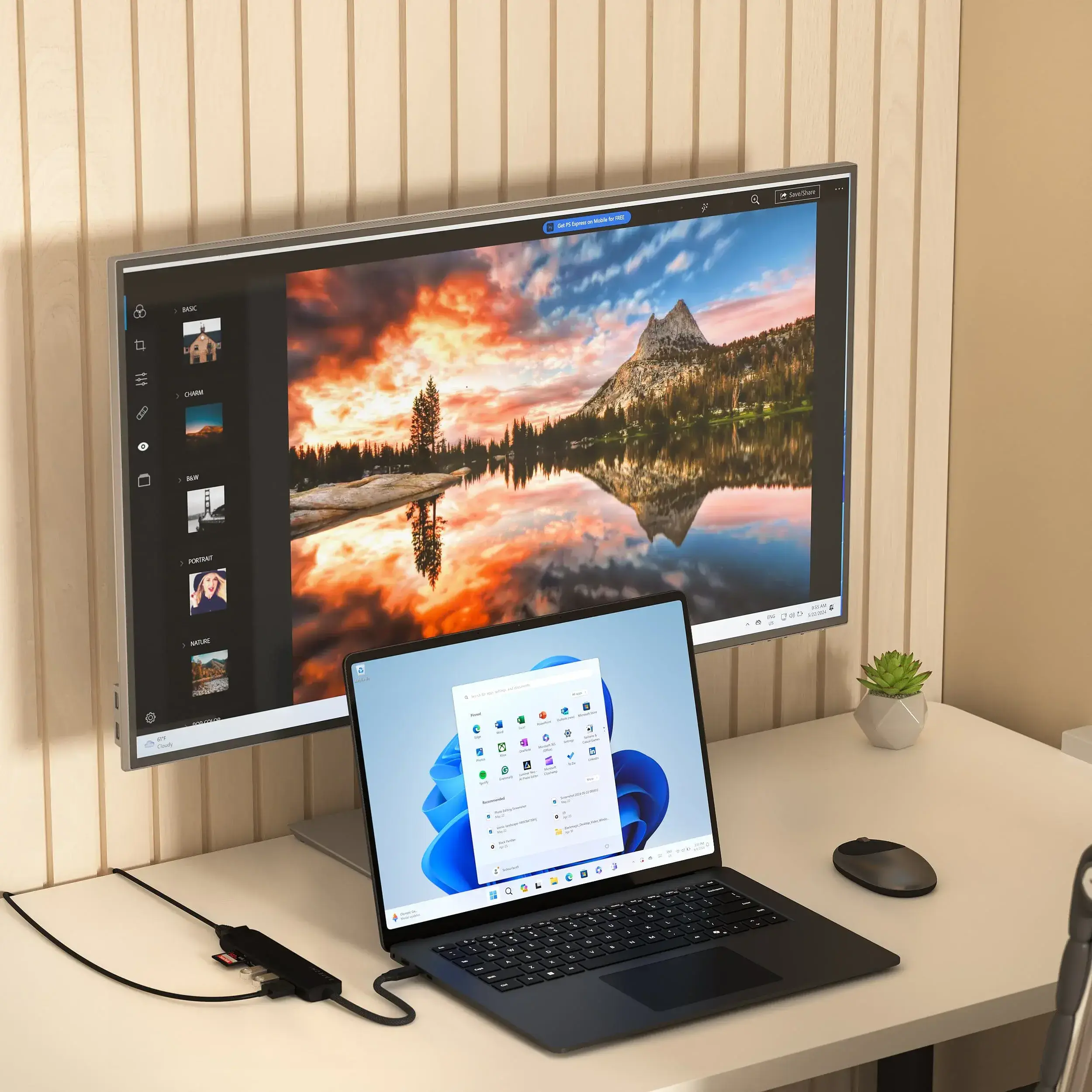 Многопортовый адаптер Satechi 7-in-1 USB-C Slim Multiport Adapter with Ethernet - Black (ST-P7SK)