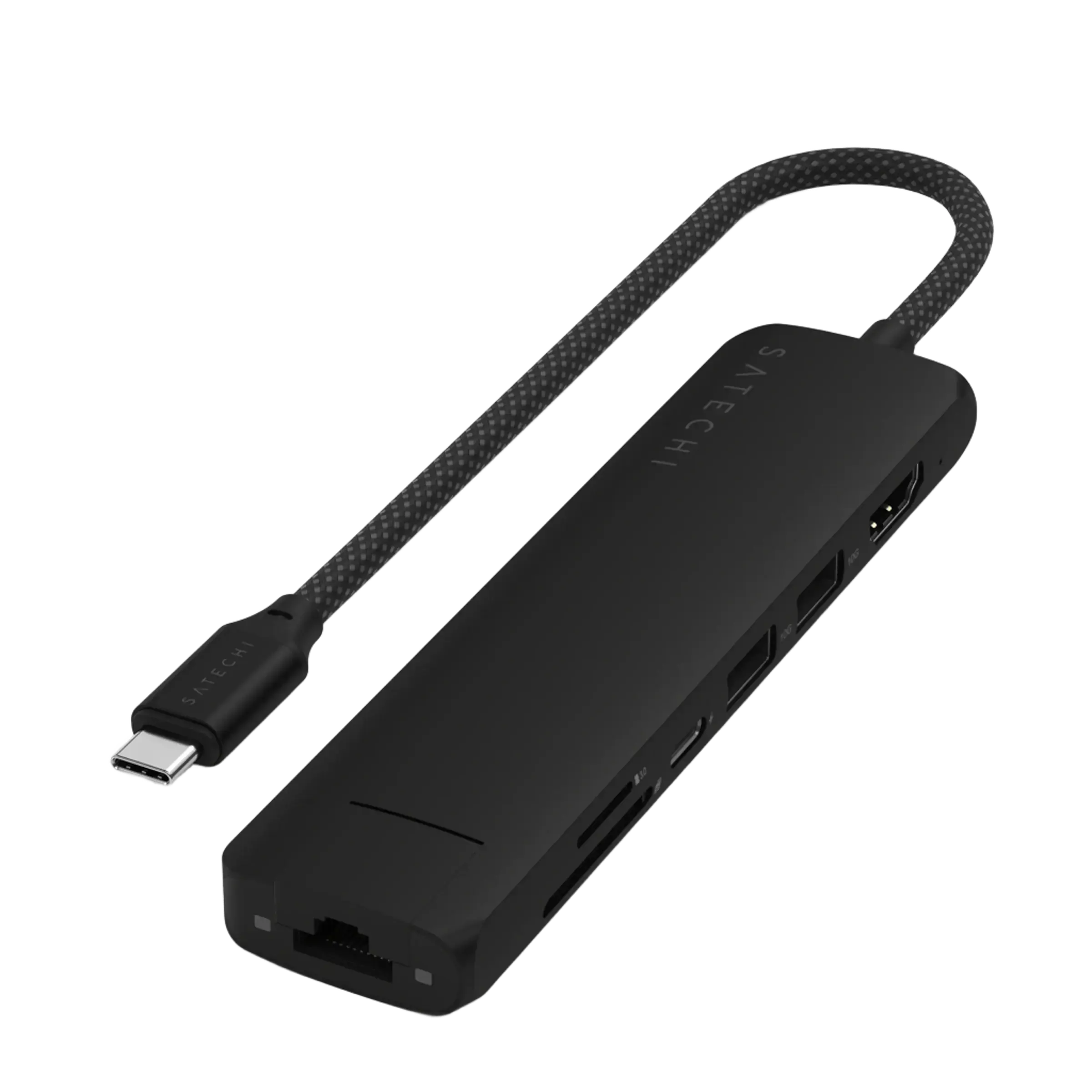 Многопортовый адаптер Satechi 7-in-1 USB-C Slim Multiport Adapter with Ethernet - Black (ST-P7SK)