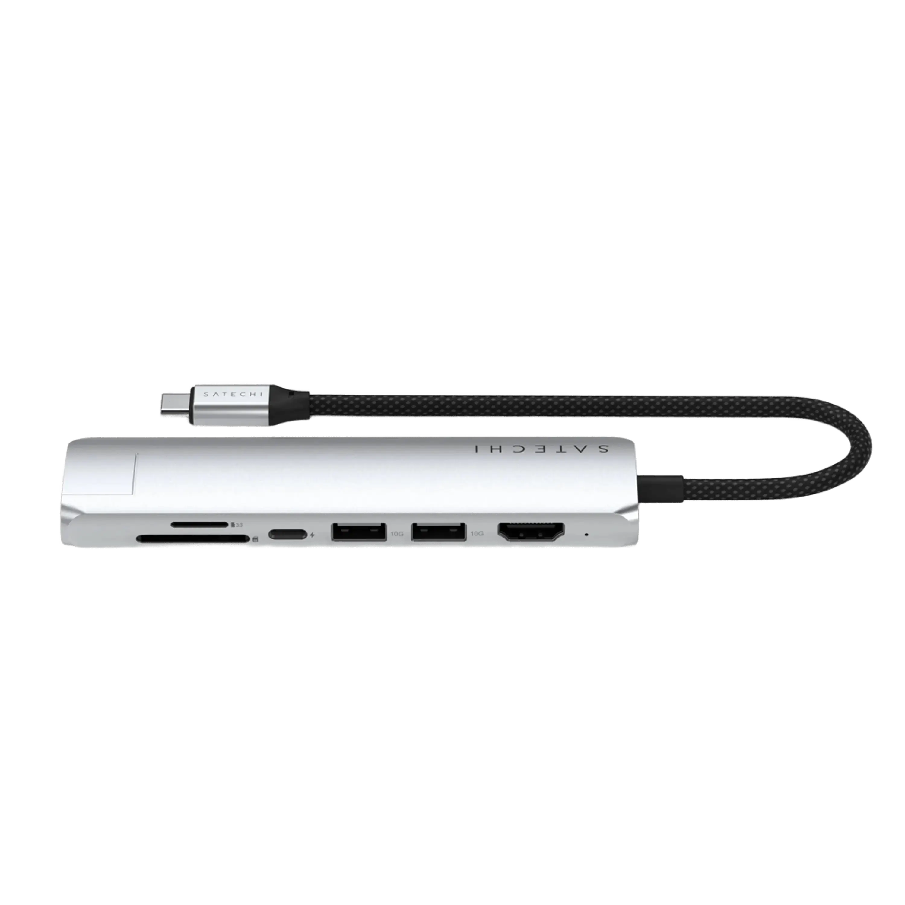Многопортовый адаптер Satechi 7-in-1 USB-C Slim Multiport Adapter with Ethernet - Silver (ST-P7SS)