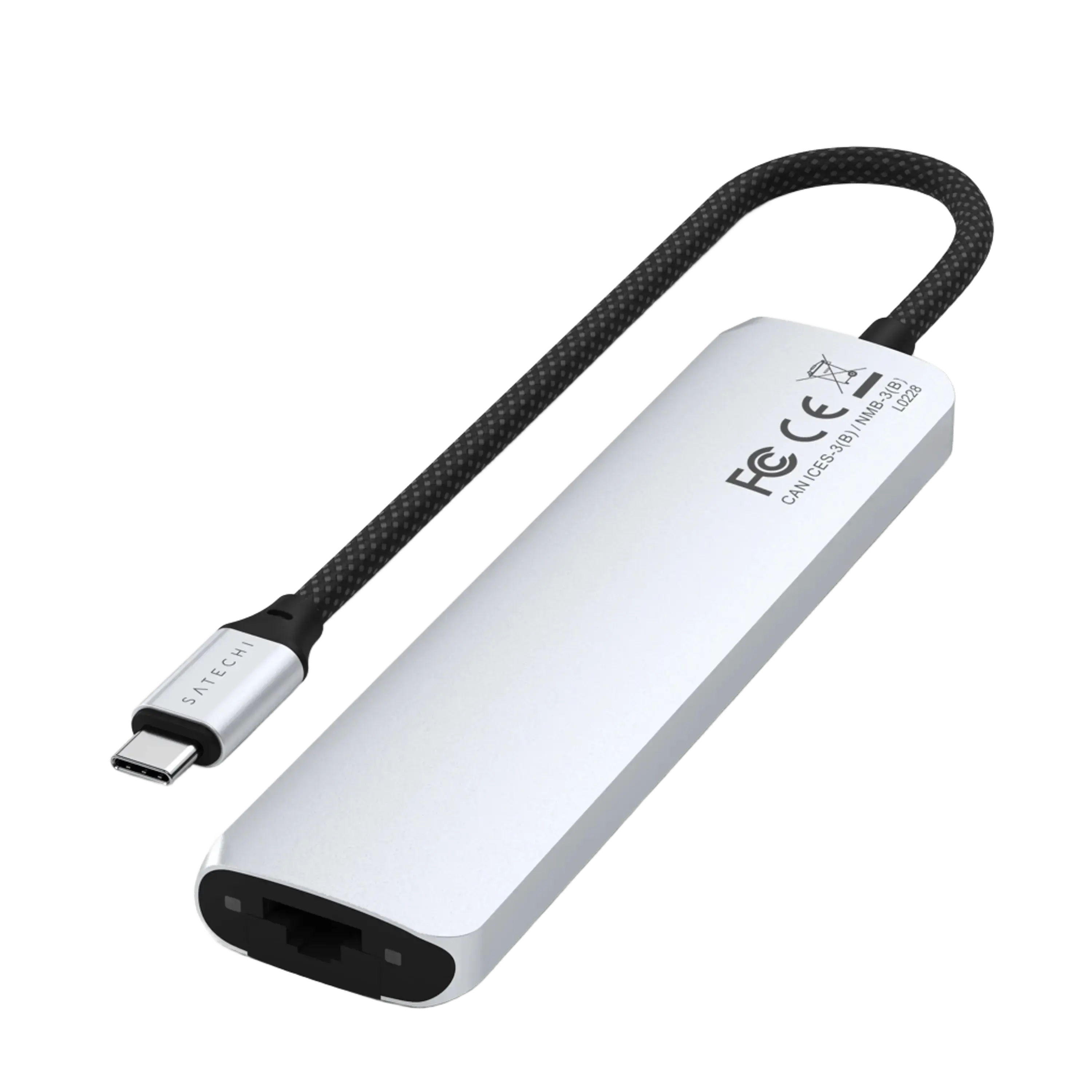Многопортовый адаптер Satechi 7-in-1 USB-C Slim Multiport Adapter with Ethernet - Silver (ST-P7SS)