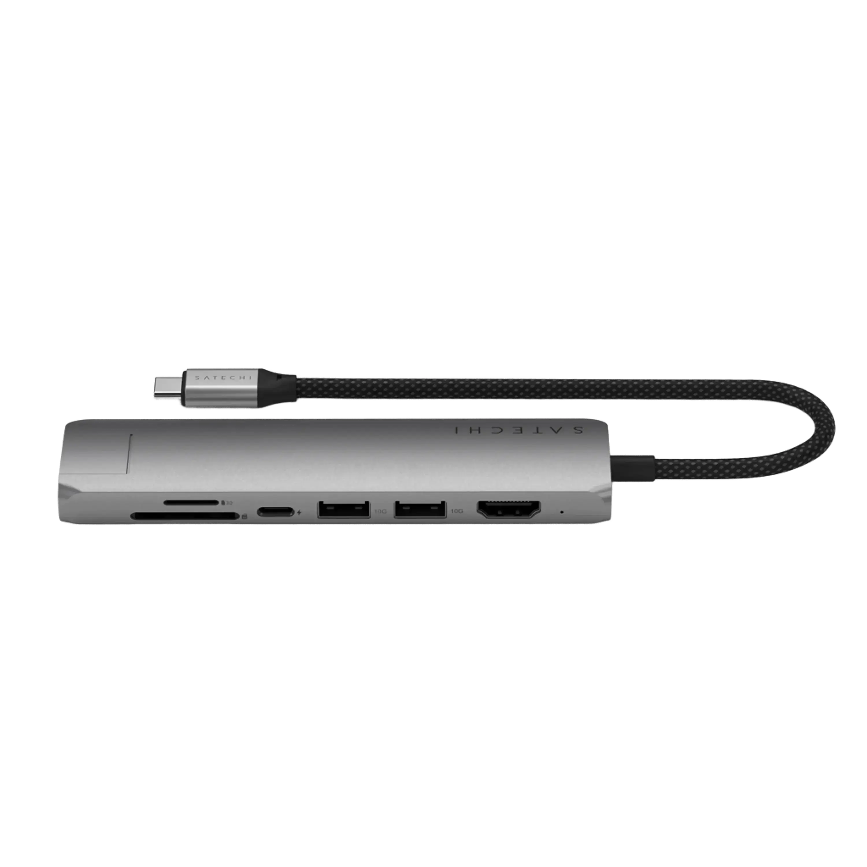 Многопортовый адаптер Satechi 7-in-1 USB-C Slim Multiport Adapter with Ethernet - Space Grey (ST-P7SM)