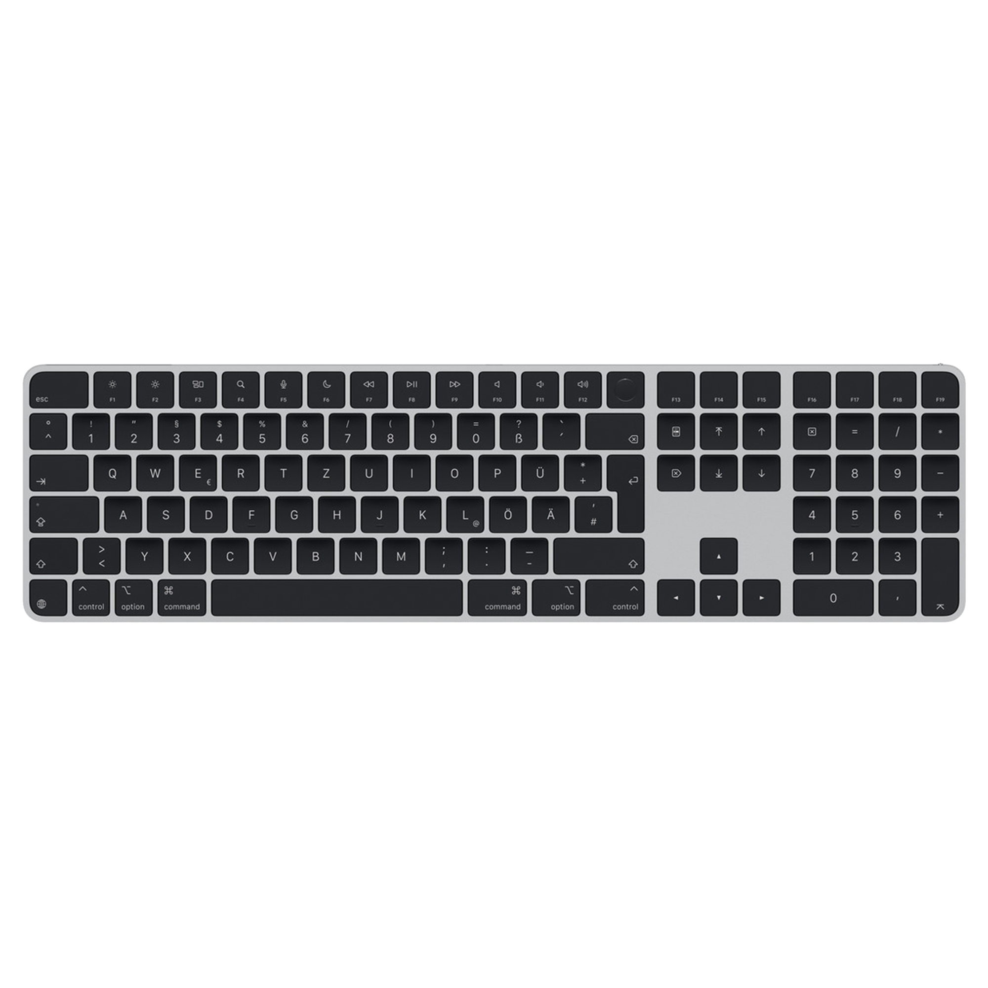 Клавіатура Apple Magic Keyboard with Touch ID and Numeric Keypad for Mac models with Apple silicon [USB–C] - German - Black Keys (MXK83D/A)