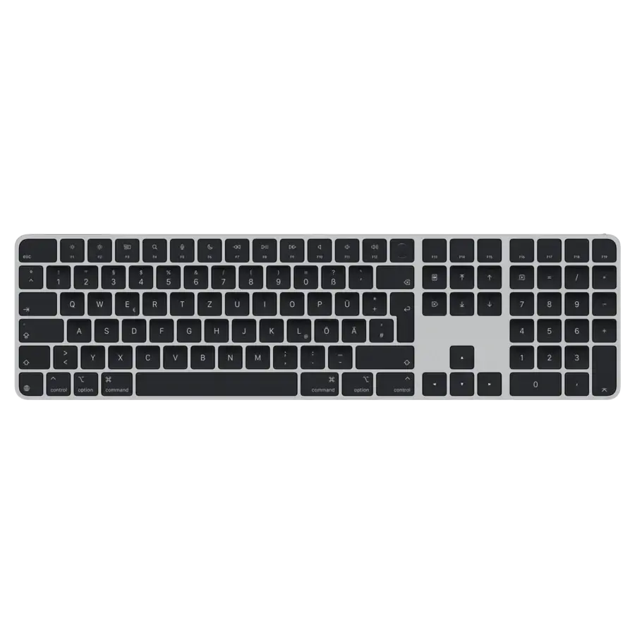 Клавіатура Apple Magic Keyboard with Touch ID and Numeric Keypad for Mac models with Apple silicon [USB–C] - German - Black Keys (MXK83D/A)