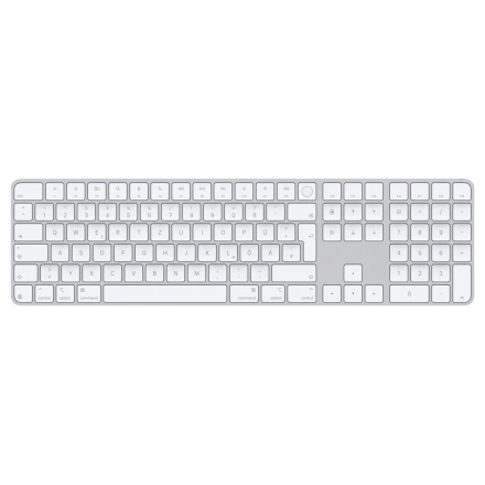 Клавиатура Apple Magic Keyboard with Touch ID and Numeric Keypad for Mac models with Apple silicon [USB–C] - German - White Keys (MXK73D/A)