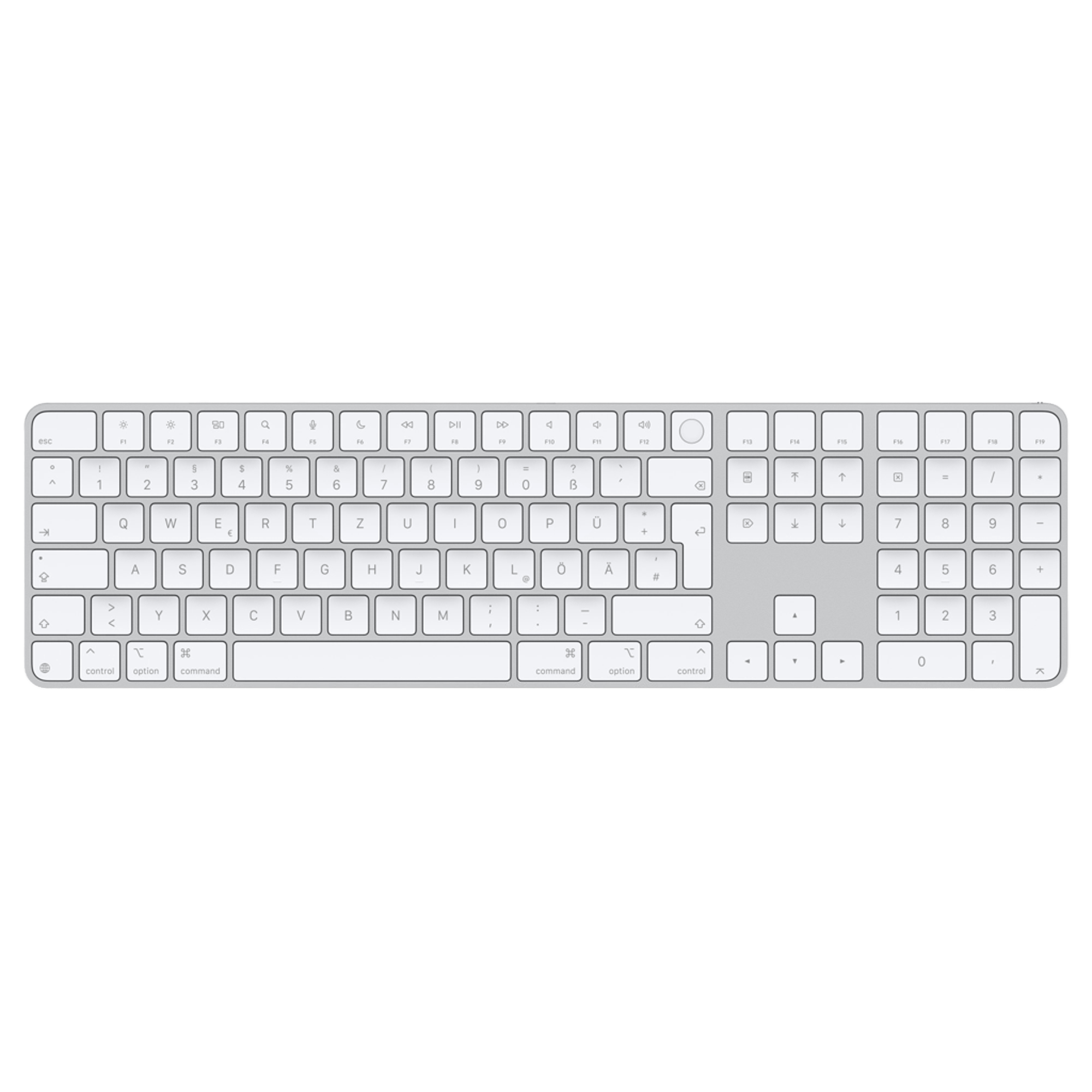 Клавіатура Apple Magic Keyboard with Touch ID and Numeric Keypad for Mac models with Apple silicon [USB–C] - German - White Keys (MXK73D/A)