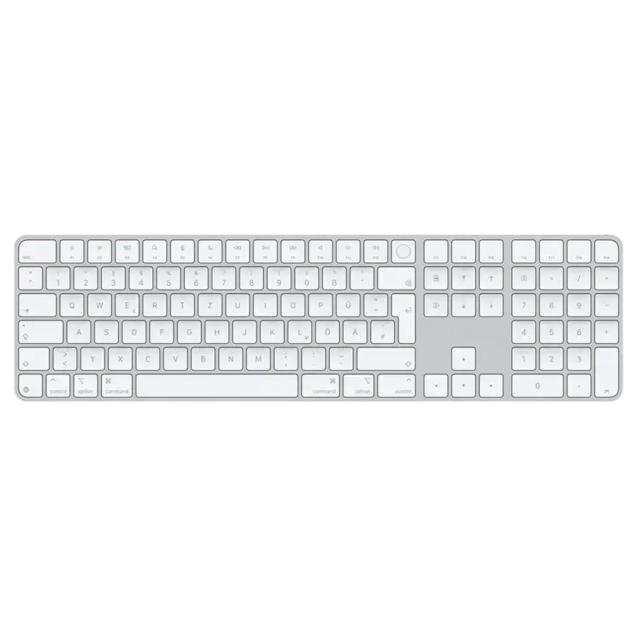 Клавіатура Apple Magic Keyboard with Touch ID and Numeric Keypad for Mac models with Apple silicon [USB–C] - German - White Keys (MXK73D/A)
