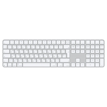 Клавіатура Apple Magic Keyboard with Touch ID and Numeric Keypad for Mac models with Apple silicon [USB–C] - Ukrainian - White Keys (MXK73UA/A)