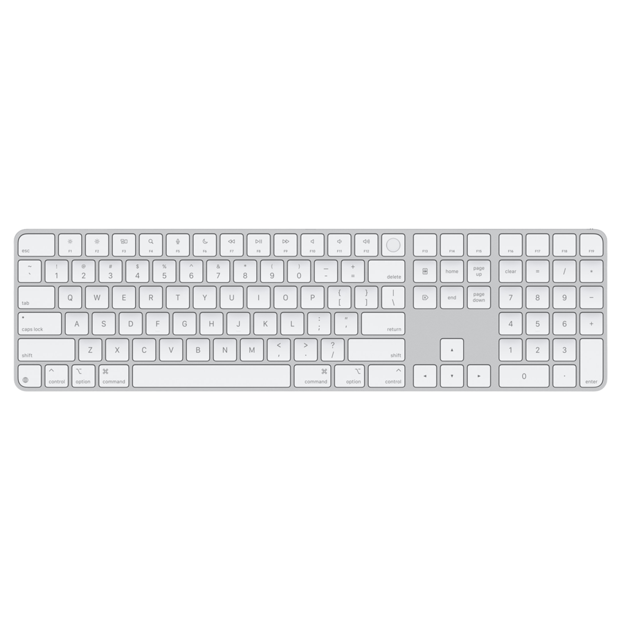 Клавіатура Apple Magic Keyboard with Touch ID and Numeric Keypad for Mac models with Apple silicon [USB–C] - US English - White Keys (MXK73LL/A)