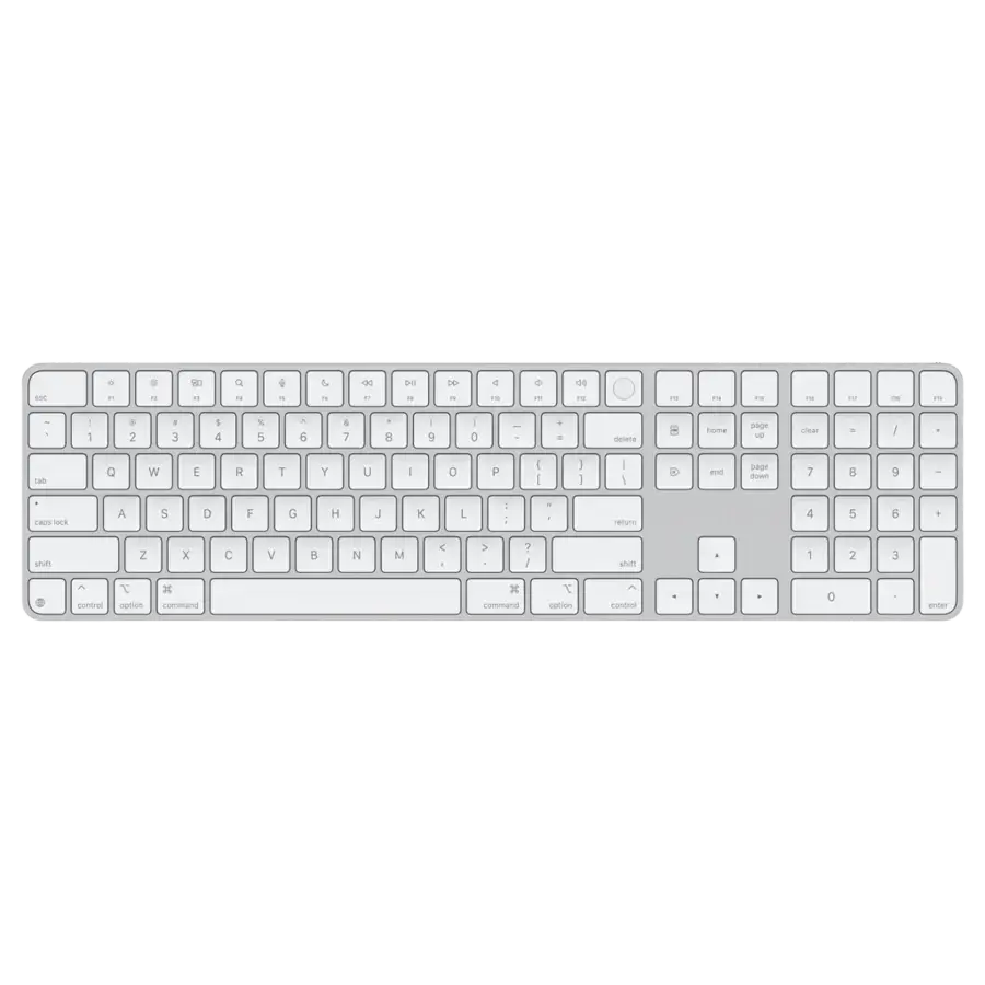 Клавіатура Apple Magic Keyboard with Touch ID and Numeric Keypad for Mac models with Apple silicon [USB–C] - US English - White Keys (MXK73)