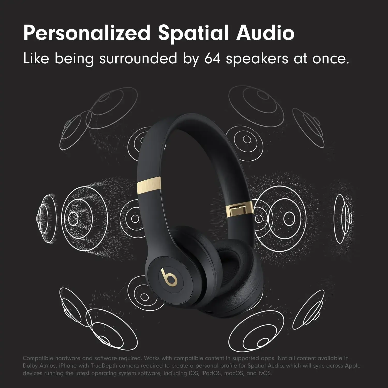 Наушники Beats Solo 4 — On-Ear Wireless Headphones – Black & Gold (MC2L4)