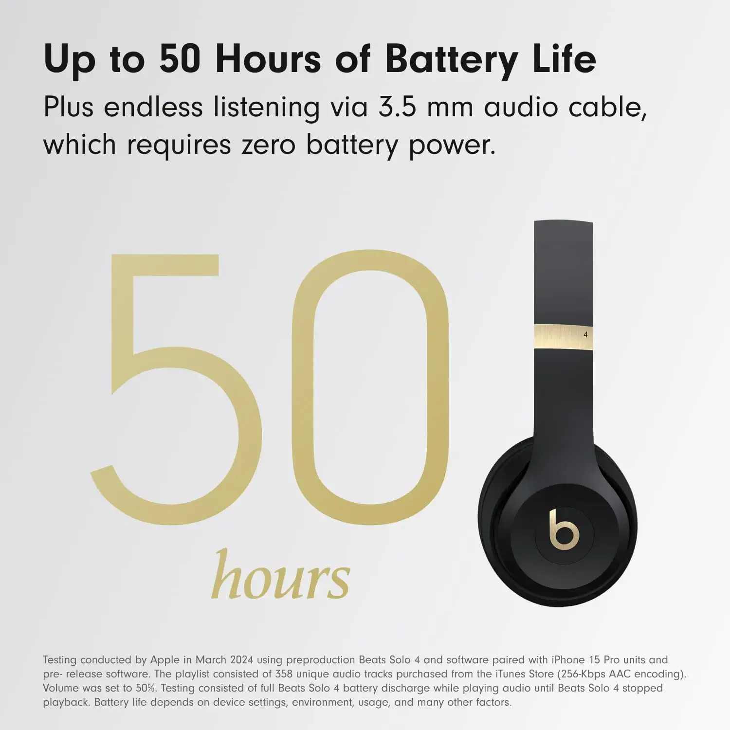 Наушники Beats Solo 4 — On-Ear Wireless Headphones – Black & Gold (MC2L4)