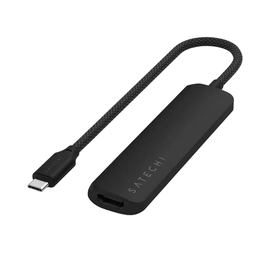 Многопортовый адаптер Satechi 4-in-1 USB-C Slim Multiport Adapter 4K - Black (ST-P4SK)