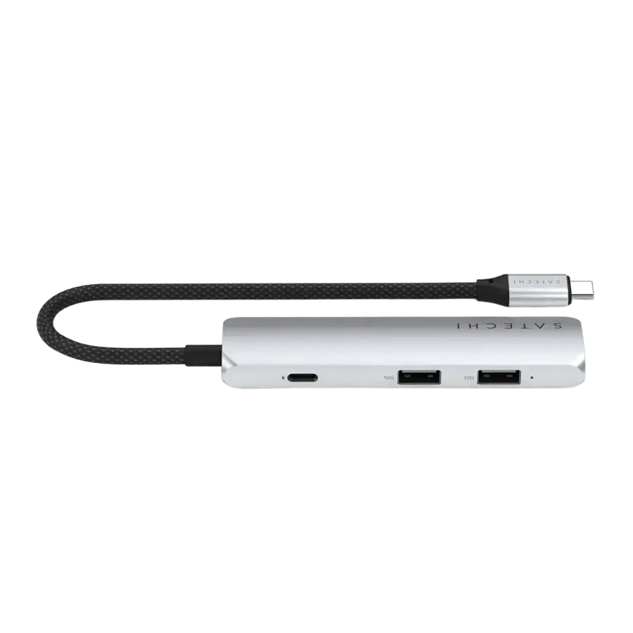 Многопортовый адаптер Satechi 4-in-1 USB-C Slim Multiport Adapter 4K - Silver (ST-P4SS)