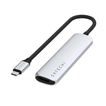 Багатопортовий адаптер Satechi 4-in-1 USB-C Slim Multiport Adapter 4K - Silver (ST-P4SS)