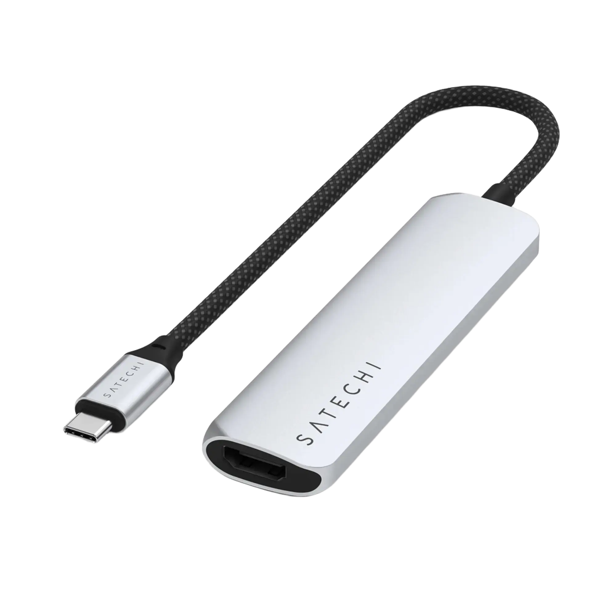 Многопортовый адаптер Satechi 4-in-1 USB-C Slim Multiport Adapter 4K - Silver (ST-P4SS)