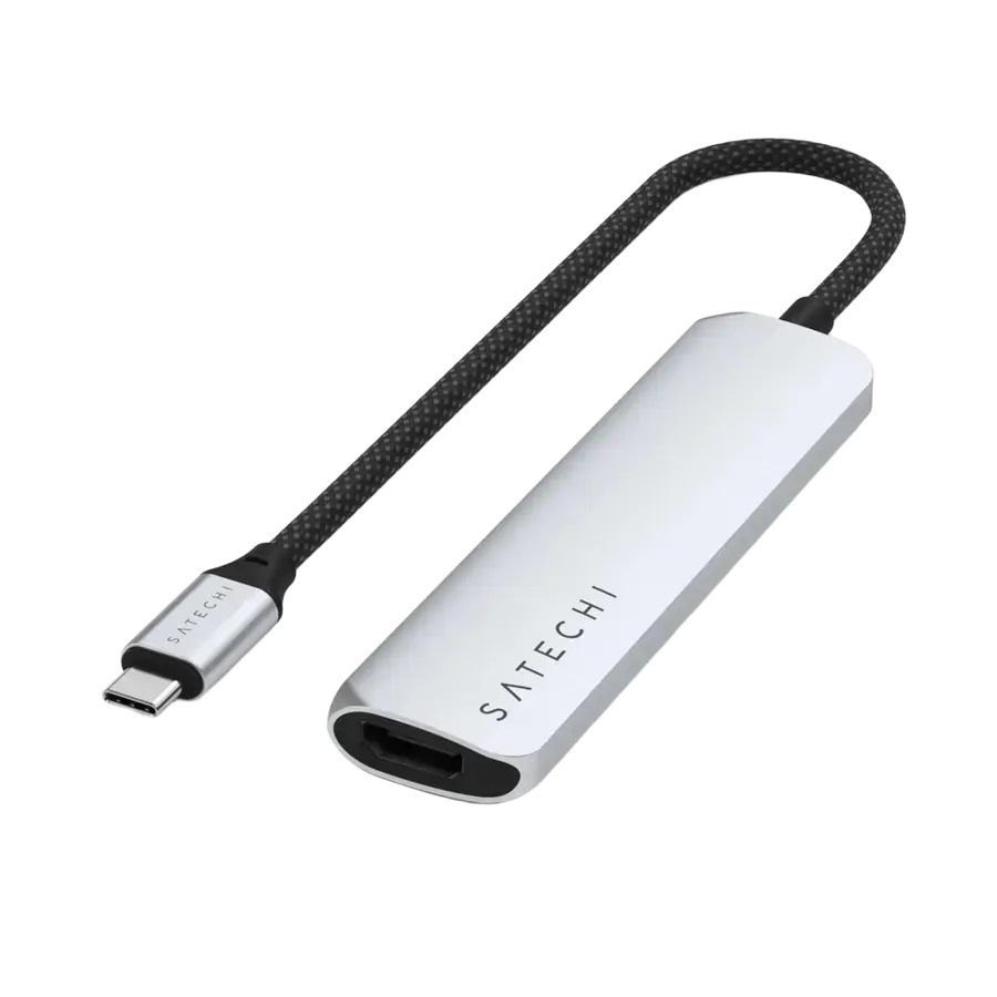 Многопортовый адаптер Satechi 4-in-1 USB-C Slim Multiport Adapter 4K - Silver (ST-P4SS)