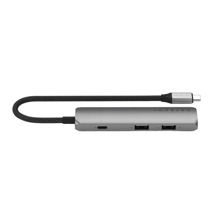 Багатопортовий адаптер Satechi 4-in-1 USB-C Slim Multiport Adapter 4K - Space Grey (ST-P4SM)