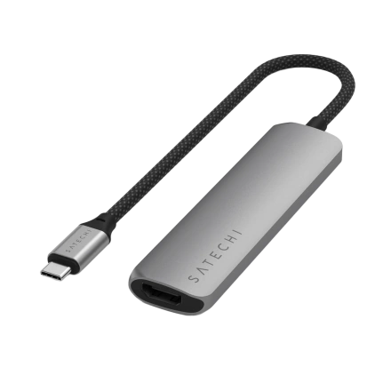 Многопортовый адаптер Satechi 4-in-1 USB-C Slim Multiport Adapter 4K - Space Grey (ST-P4SM)