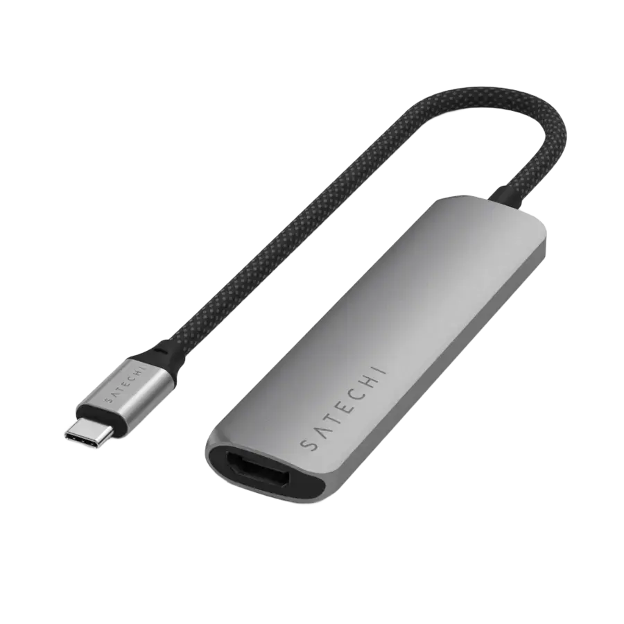 Багатопортовий адаптер Satechi 4-in-1 USB-C Slim Multiport Adapter 4K - Space Grey (ST-P4SM)