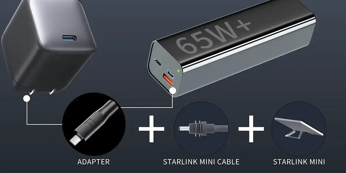 Переходник Starlink Mini Ethernet Adapter USB-C/DC 5.5*2.1 для питания Starlink Mini