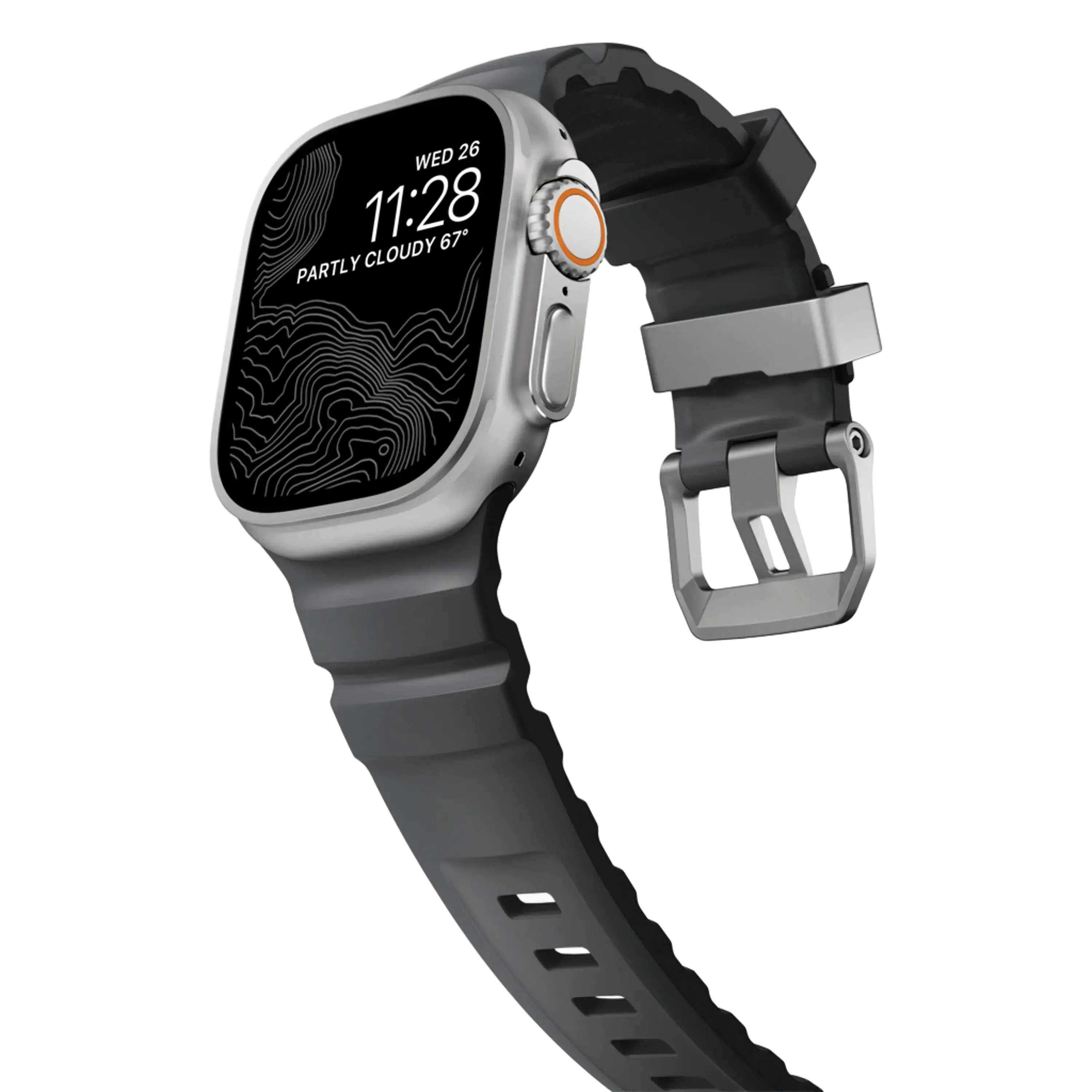 Ремешок NOMAD Rocky Point Band Natural Titanium Hardware для Apple Watch 42/44/45/49mm - Storm