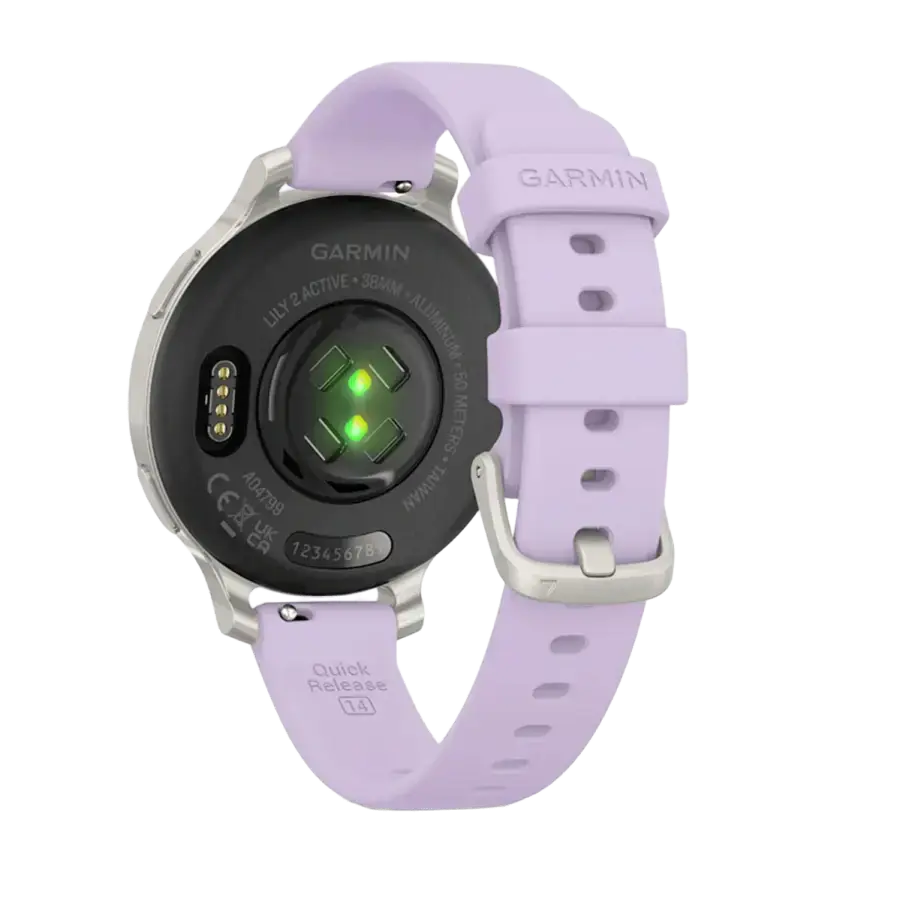 Смарт-годинник Garmin Lily 2 Active Silver with Purple Jasmine Silicone Band (010-02891-01)
