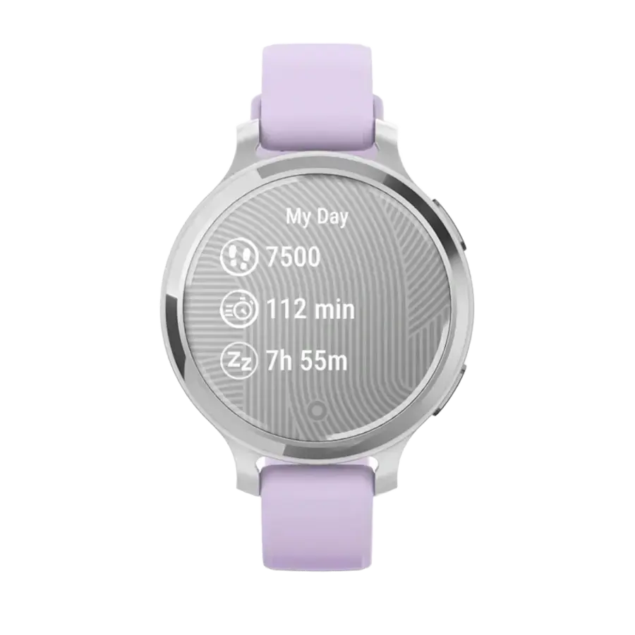 Смарт-годинник Garmin Lily 2 Active Silver with Purple Jasmine Silicone Band (010-02891-01)