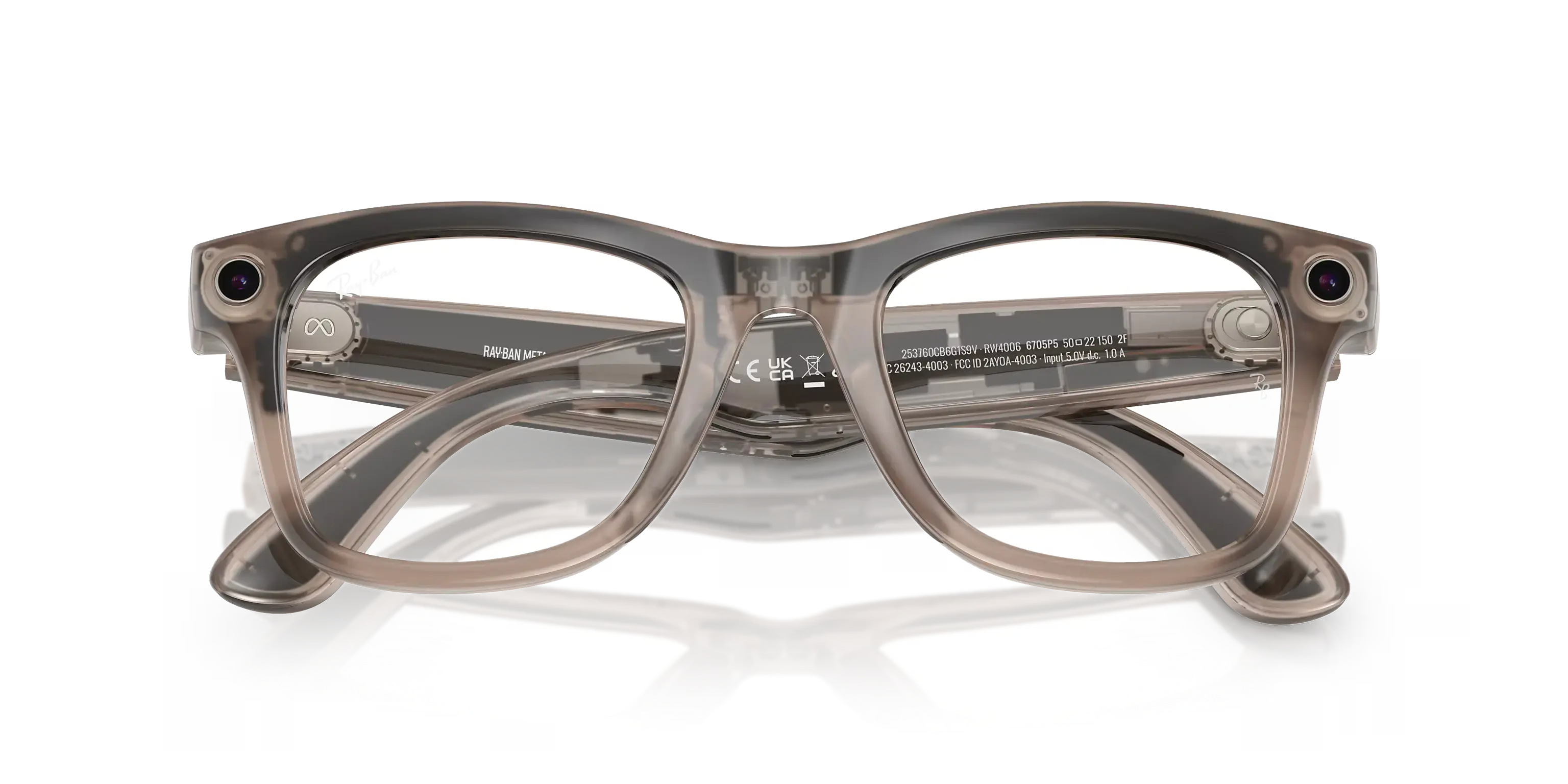Смарт-окуляри Ray-Ban | Meta Wayfarer Standard - Clear / Watermelon Red Transitions (RW4006 6705P5 50-22)