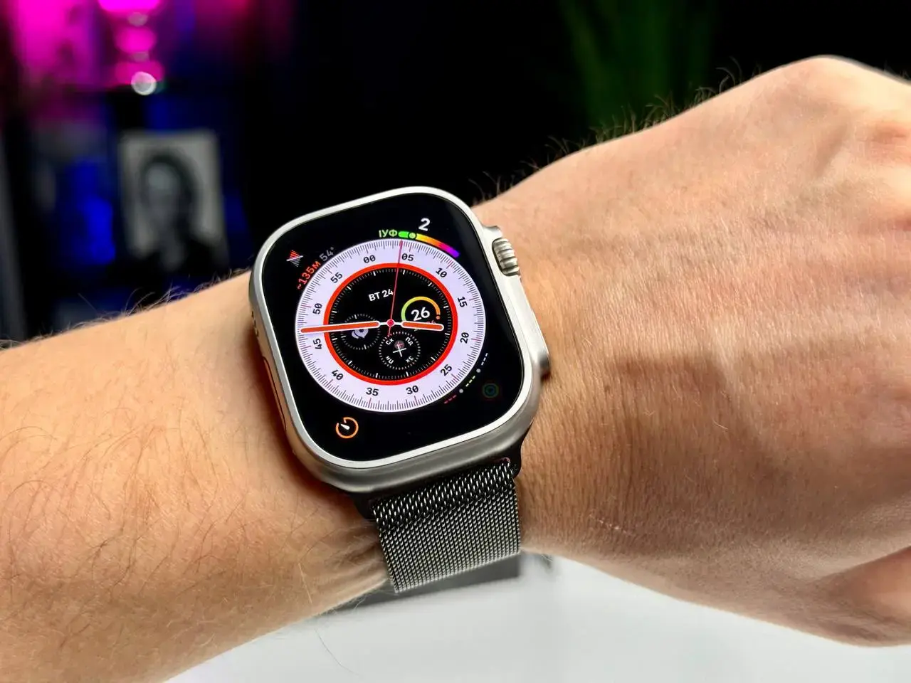 УЦІНКА Apple Watch Ultra 2 GPS + Cellular 49mm Titanium Case with Blue/Black Trail Loop - S/M (MRF53) - Стан: ідеальний | Акумулятор: 100% | Комплект: кабель | Гарантія: 1 міс.