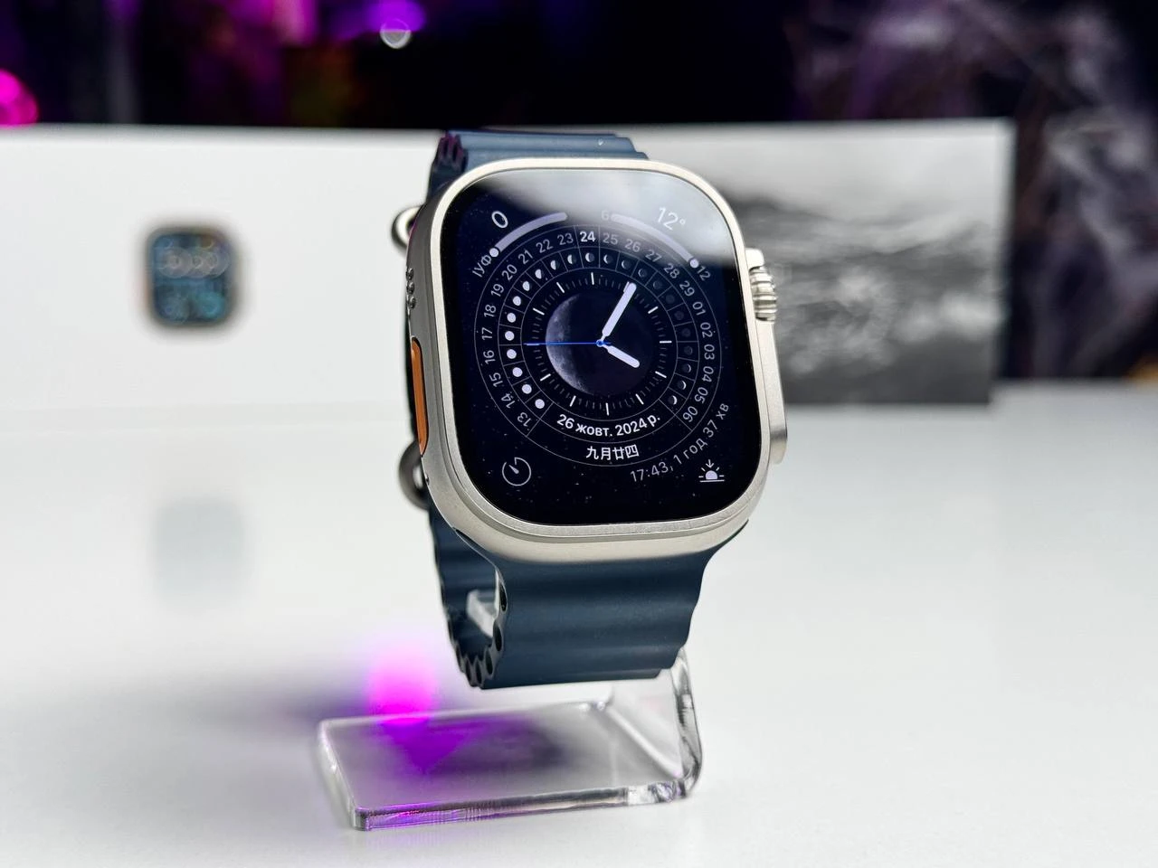 ВЖИВАНИЙ Apple Watch Ultra 2 GPS + Cellular 49mm Titanium Case with Blue Ocean Band (MREG3) - Стан: ідеальний | Акумулятор: 100% | Комплектація: повний | Гарантія: 1 міс.