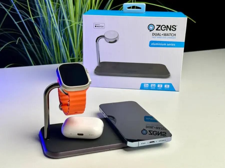 Вітринна Zens Dual + Watch Aluminium Wireless Charger - Black (ZEDC05B/00)