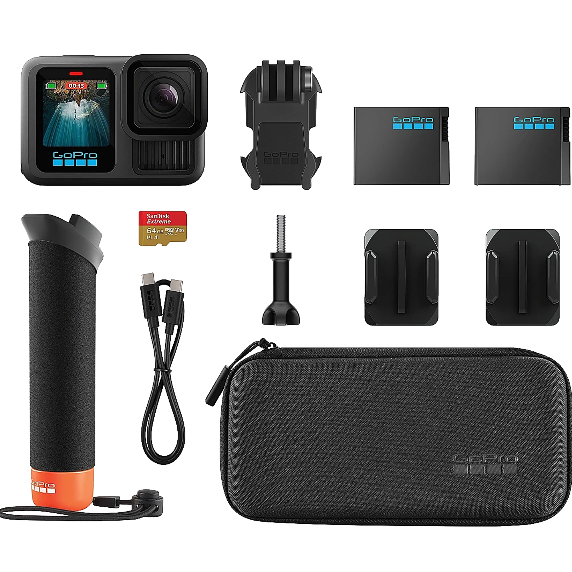 Экшн-камера GoPro HERO13 Black + Enduro + SD Card + Handler Floating (CHDRB-131-RW)